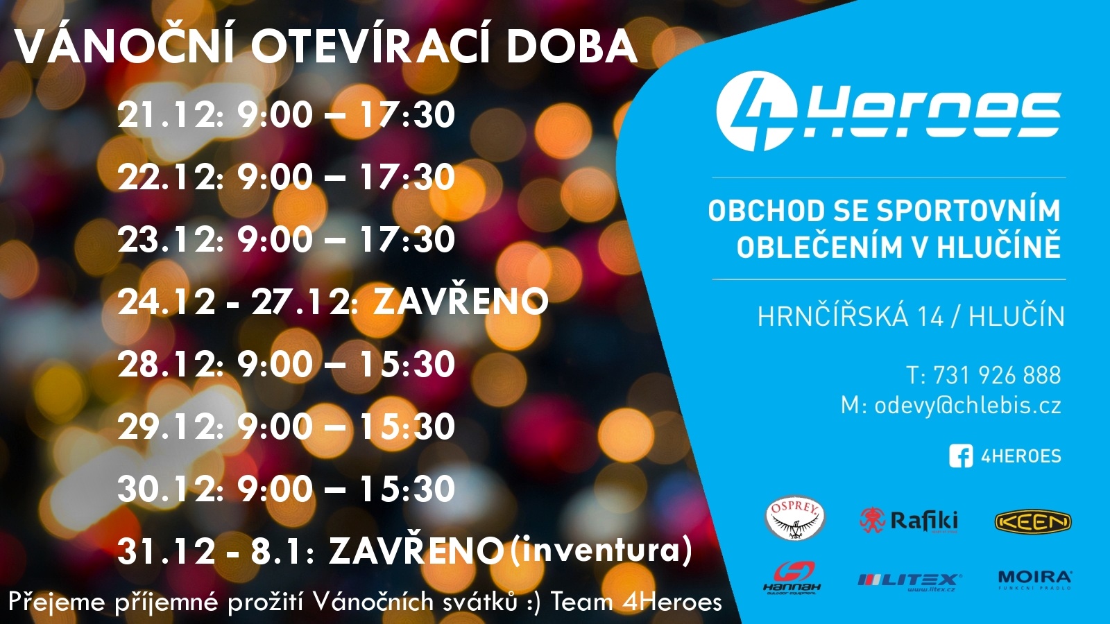 Vánoční otevírací doba